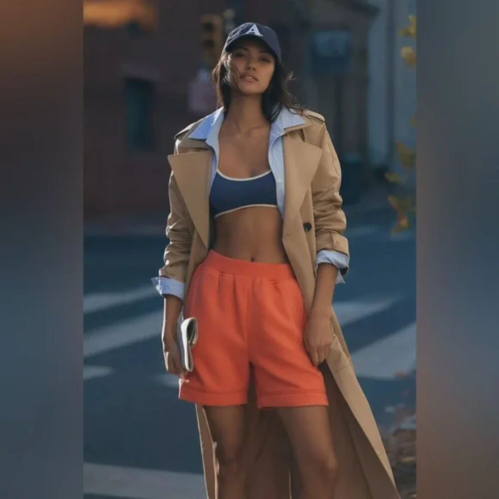 Anthropologie Daily Practice Pull On Sweat Short - Orange S